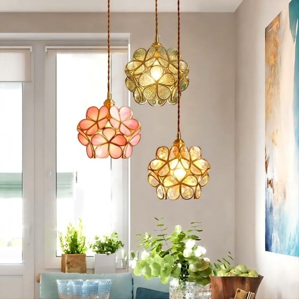 Elegant Gold Bloom Hanging Lamp - Halri