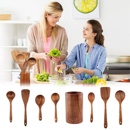 Natural Wood Kitchen Utensil Set