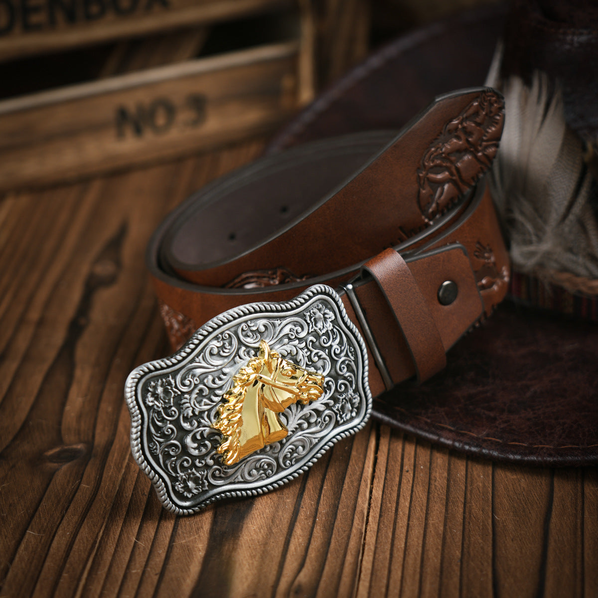 Men's Classic Vegan Leather Belt with Strong Buckle