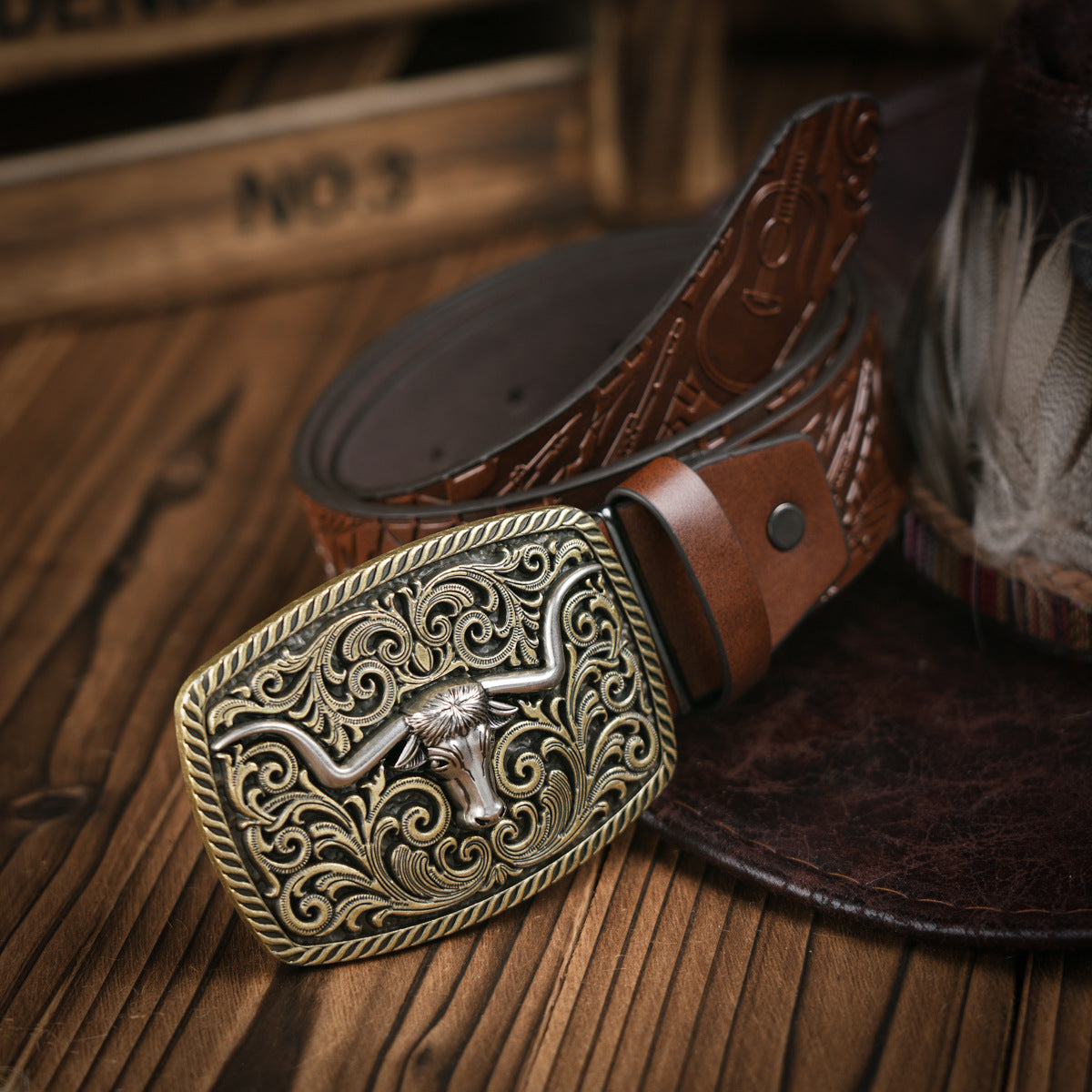 Men's Classic Vegan Leather Belt with Strong Buckle