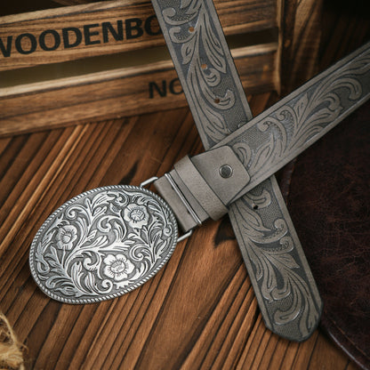 Men's Classic Vegan Leather Belt with Strong Buckle