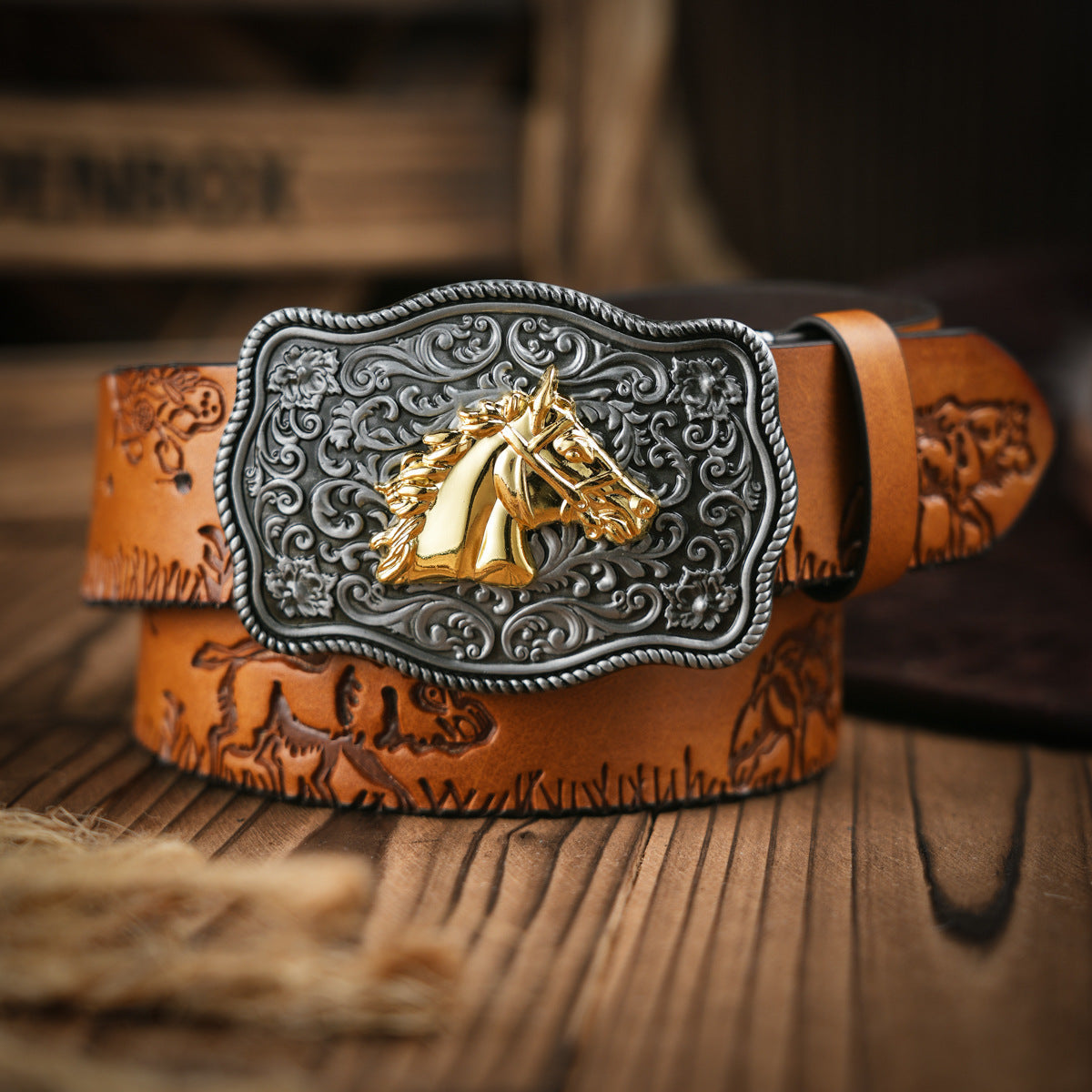 Men's Classic Vegan Leather Belt with Strong Buckle
