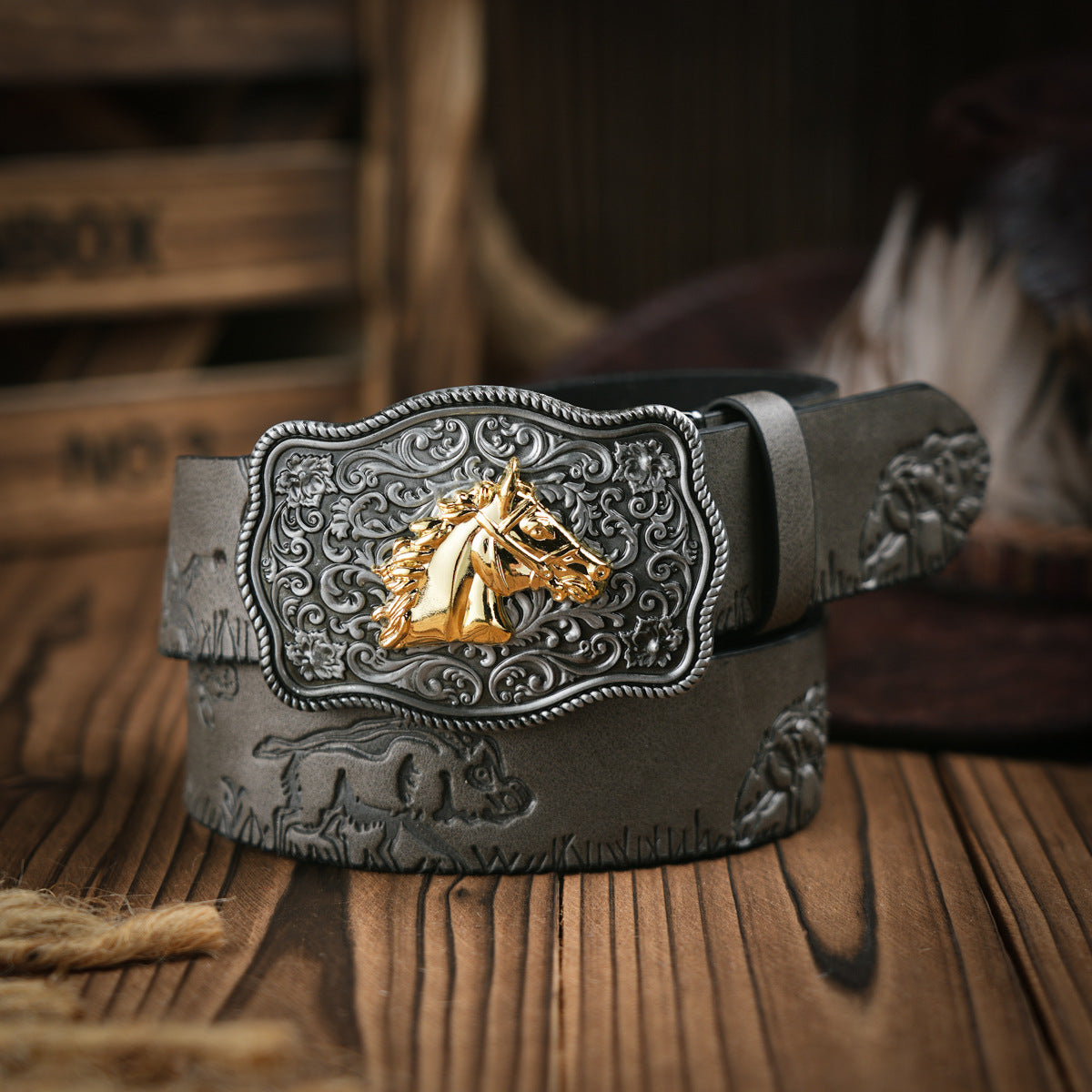 Men's Classic Vegan Leather Belt with Strong Buckle