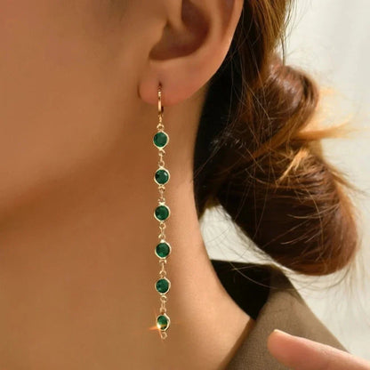 Sparkling Gemstone Circle Hoop Earrings