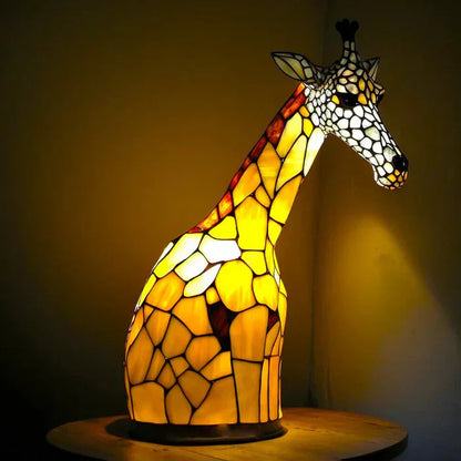 Colorful Animal Desk Lamp – Stained Glass Table Light