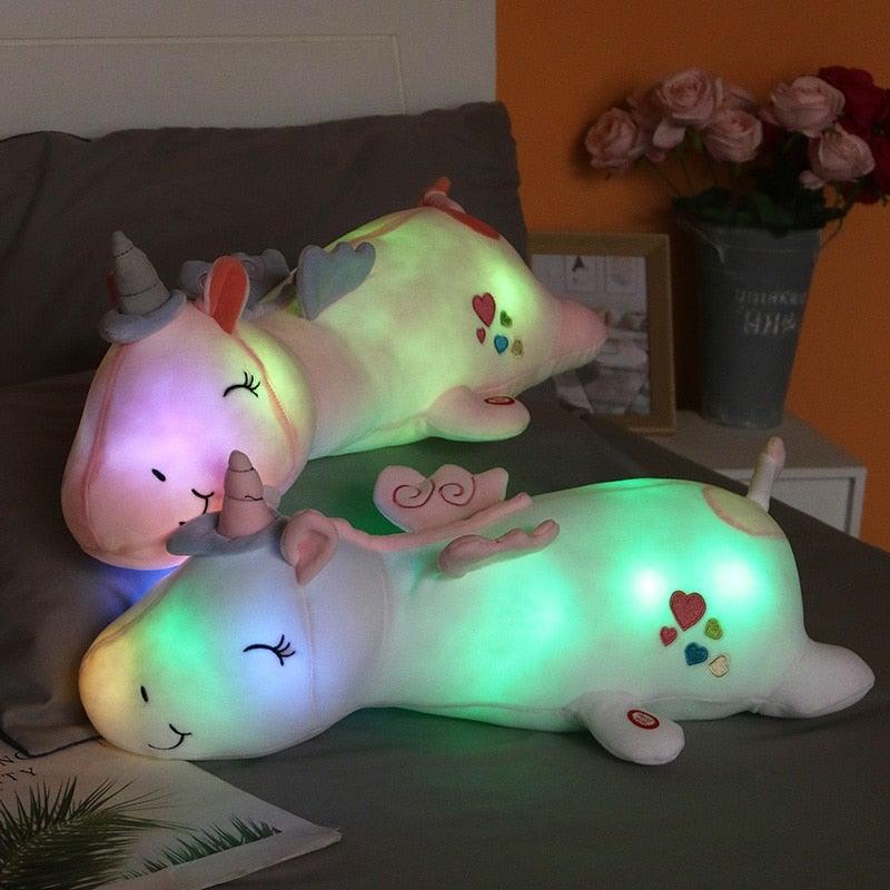 Colorful Unicorn Soft Toy with Soothing Nightlight