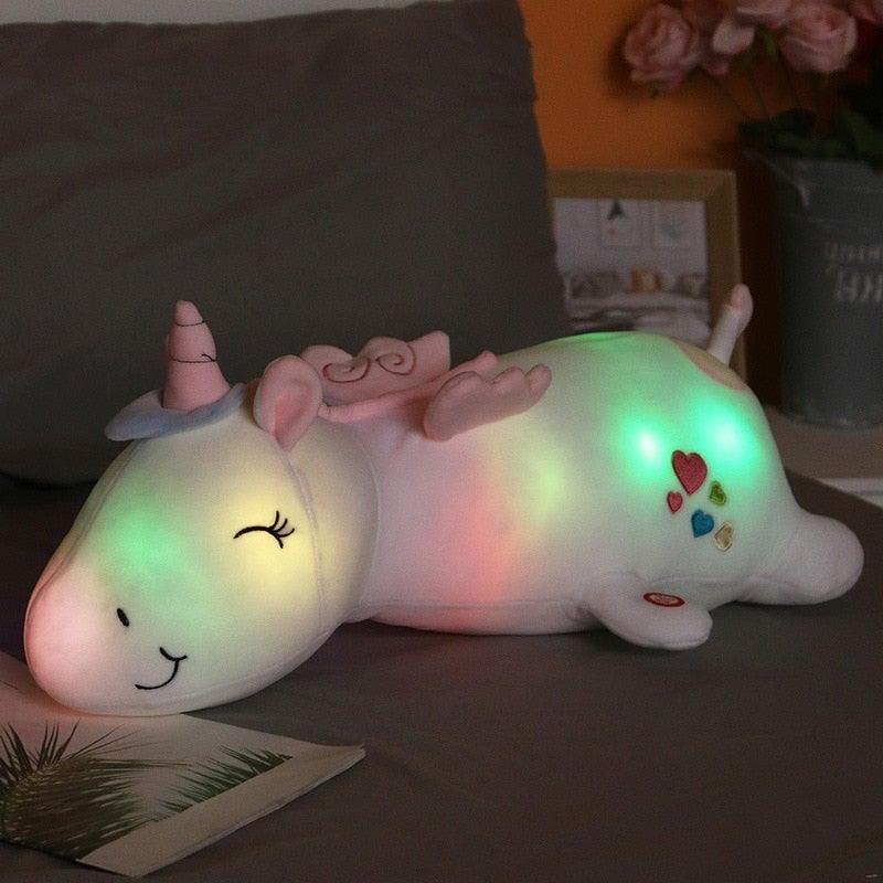 Colorful Unicorn Soft Toy with Soothing Nightlight