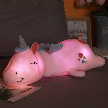 Colorful Unicorn Soft Plush Toy with LED Lights - Halri