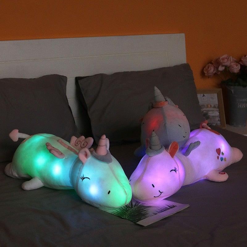 Colorful Unicorn Soft Toy with Soothing Nightlight