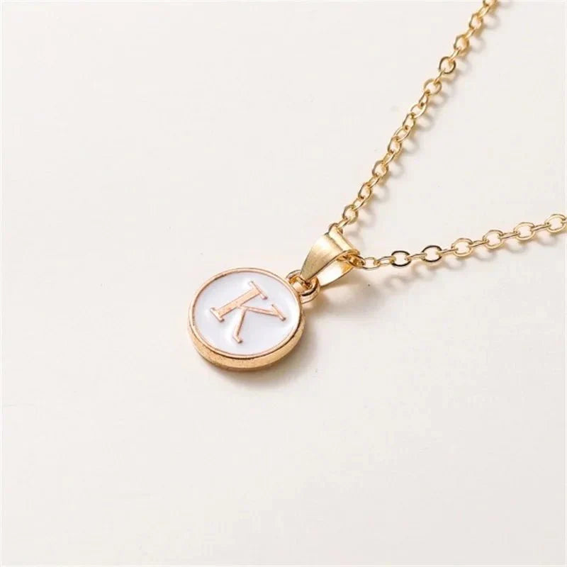 Luxury Gold Monogram Circle Pendant Necklace