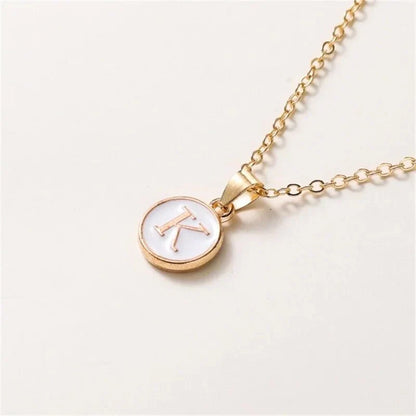 Luxury Gold Monogram Circle Pendant Necklace