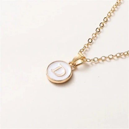 Luxury Gold Monogram Circle Pendant Necklace