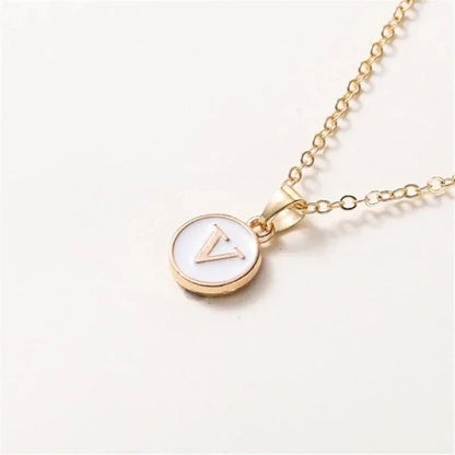Luxury Gold Monogram Circle Pendant Necklace