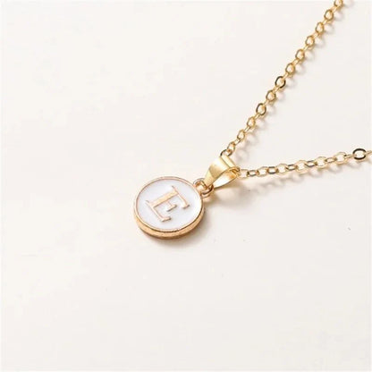 Luxury Gold Monogram Circle Pendant Necklace