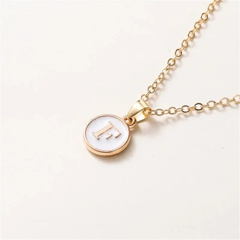 Luxury Gold Monogram Circle Pendant Necklace