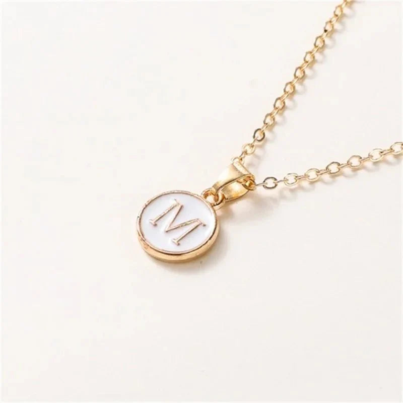 Luxury Gold Monogram Circle Pendant Necklace