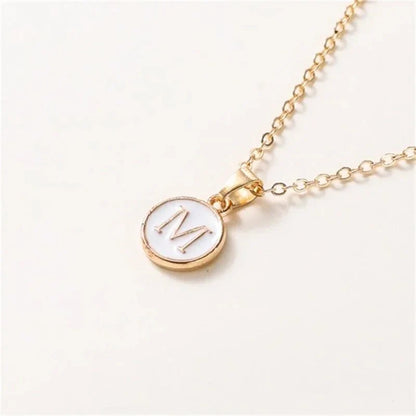 Luxury Gold Monogram Circle Pendant Necklace