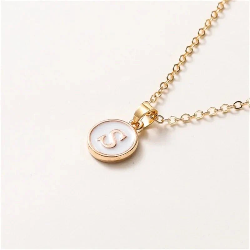 Luxury Gold Monogram Circle Pendant Necklace