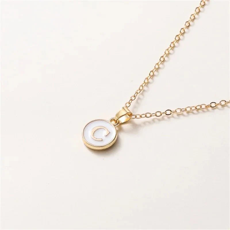 Luxury Gold Monogram Circle Pendant Necklace