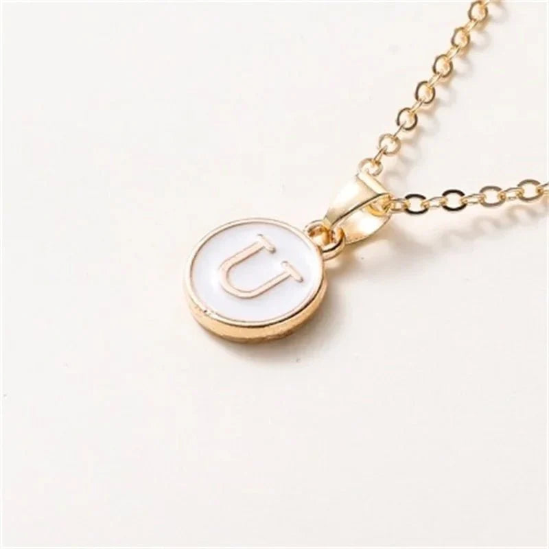 Luxury Gold Monogram Circle Pendant Necklace