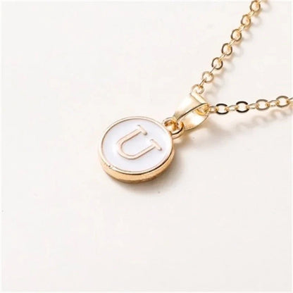 Luxury Gold Monogram Circle Pendant Necklace