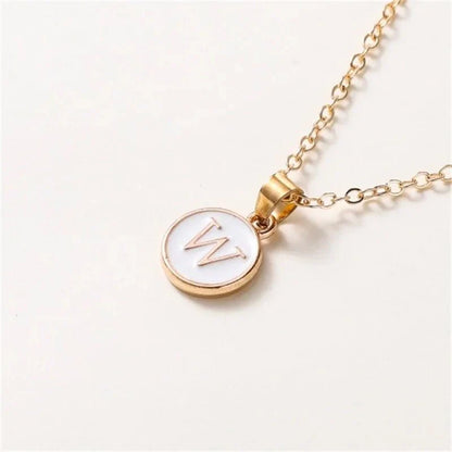 Luxury Gold Monogram Circle Pendant Necklace