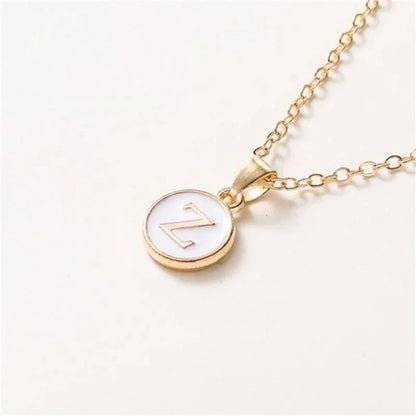 Luxury Gold Monogram Circle Pendant Necklace