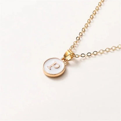 Luxury Gold Monogram Circle Pendant Necklace