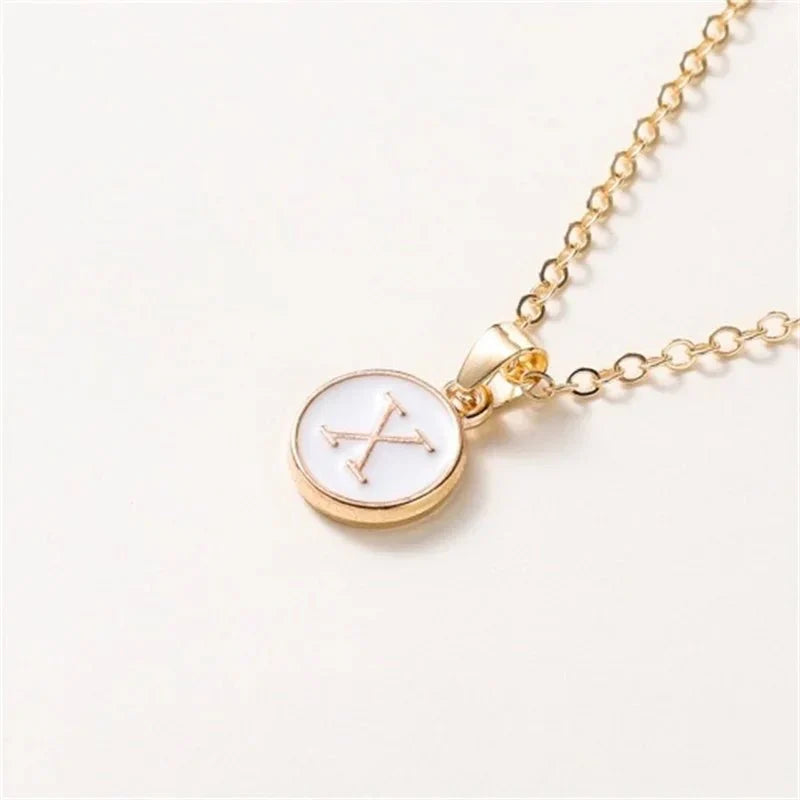 Luxury Gold Monogram Circle Pendant Necklace