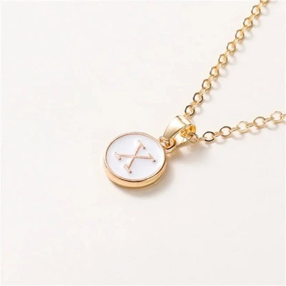 Luxury Gold Monogram Circle Pendant Necklace