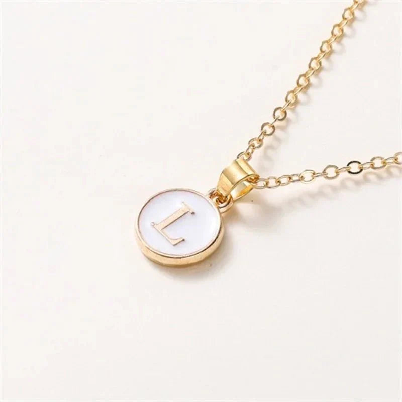 Luxury Gold Monogram Circle Pendant Necklace