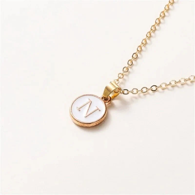 Luxury Gold Monogram Circle Pendant Necklace