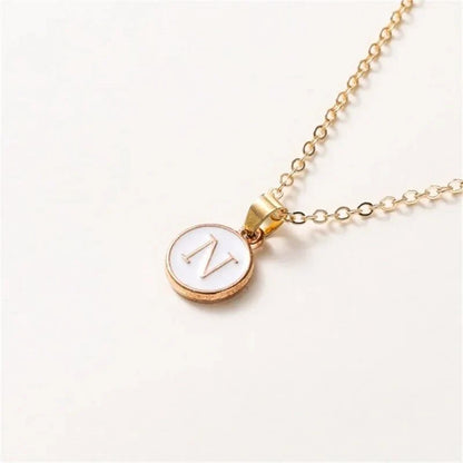 Luxury Gold Monogram Circle Pendant Necklace