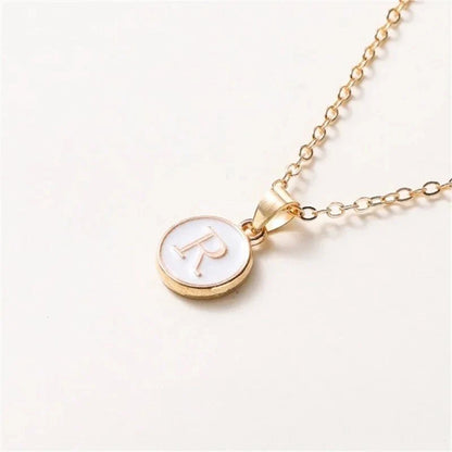 Luxury Gold Monogram Circle Pendant Necklace