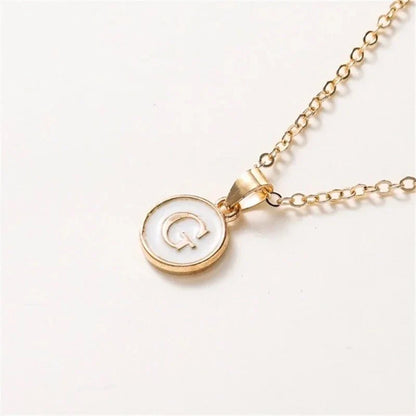 Luxury Gold Monogram Circle Pendant Necklace