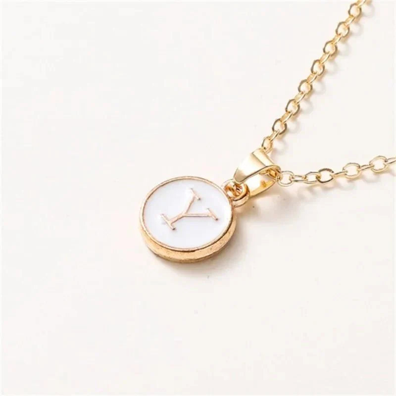 Luxury Gold Monogram Circle Pendant Necklace