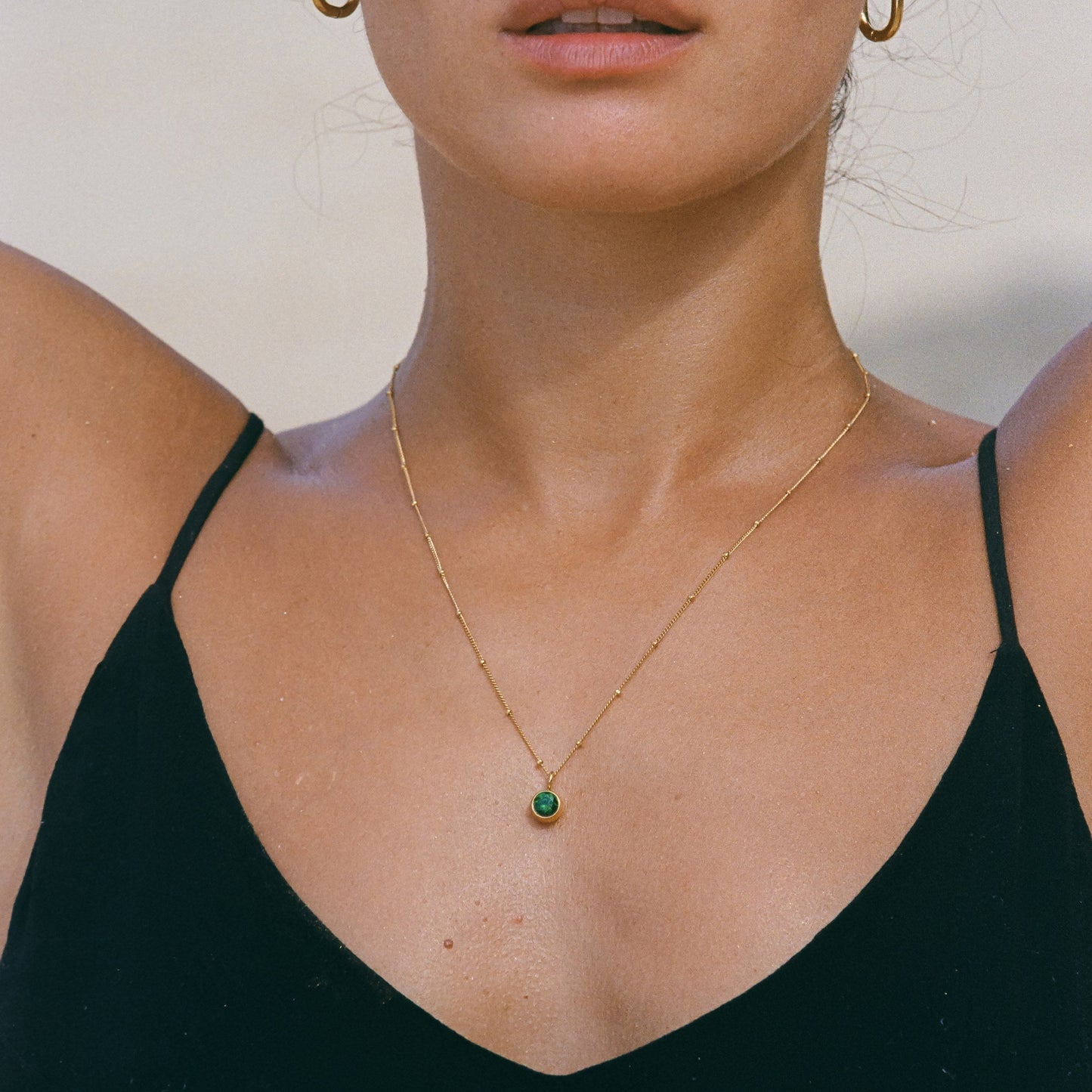 Gemstone Drop Pendant Necklace