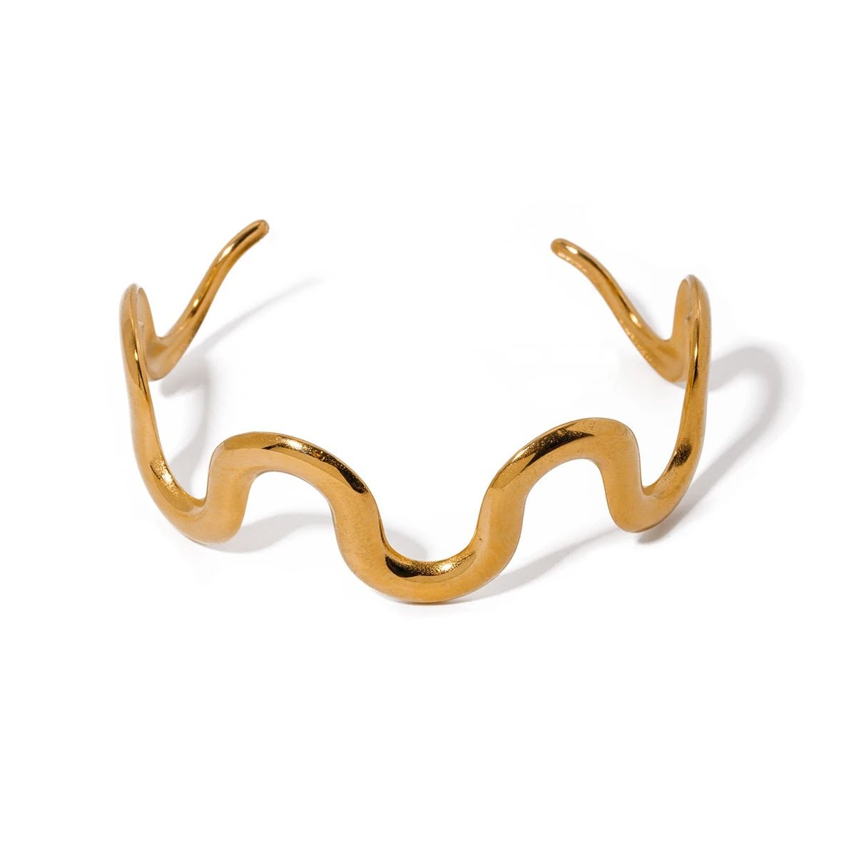 Luxurious Wave Bar Necklace and Cuff Set