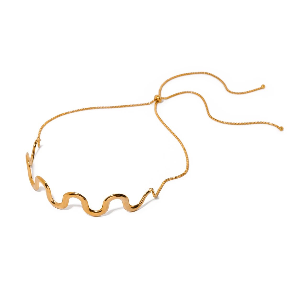 Luxurious Wave Bar Necklace and Cuff Set - Halri