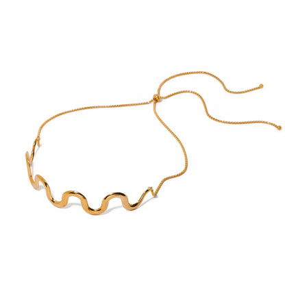 Luxurious Wave Bar Necklace and Cuff Set - Halri