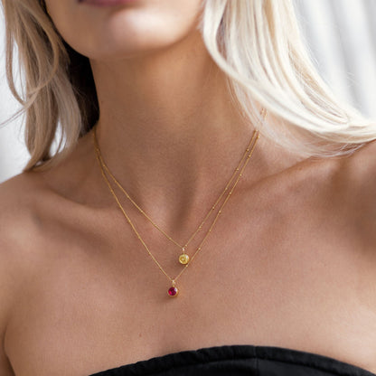 Gemstone Drop Pendant Necklace