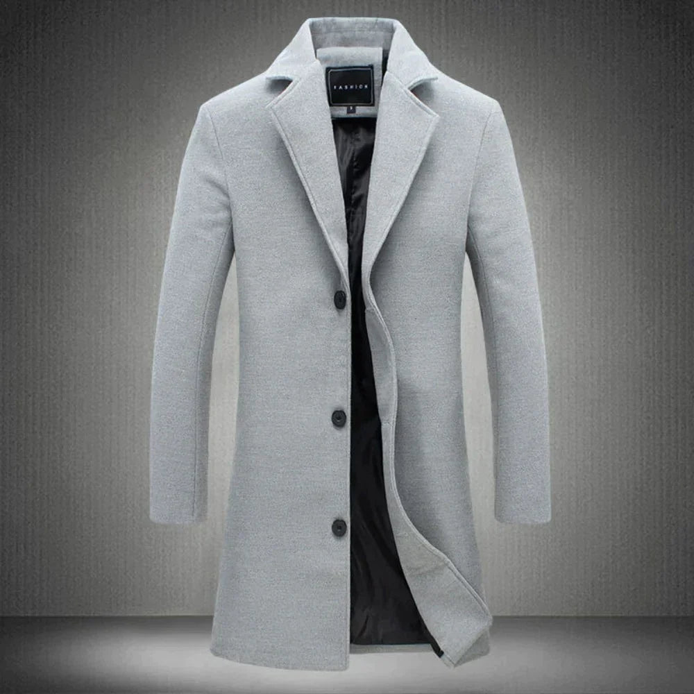 Warm Mens Wool Mix Winter Coat
