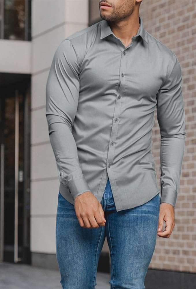 Comfortable Fit Mens Stretch Dress Shirt
