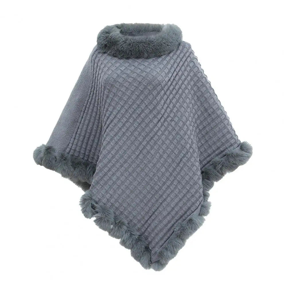 Soft Faux Fur Wrap Coat for Ladies