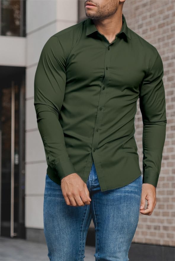 Comfortable Fit Mens Stretch Dress Shirt