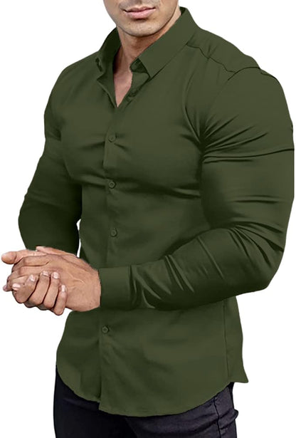 Comfortable Fit Mens Stretch Dress Shirt