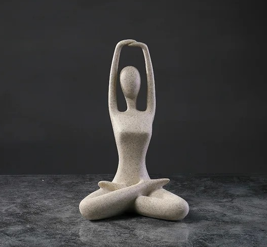 Serenity Yoga Woman Figurine - Contemporary Home Decor Resin Statue