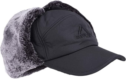 Warm Mens Snow Beanie Hat With Earflaps