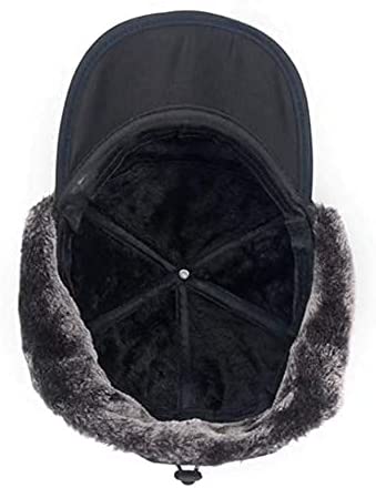 Warm Mens Snow Beanie Hat With Earflaps