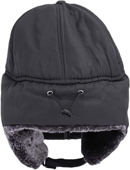 Warm Mens Snow Beanie Hat With Earflaps